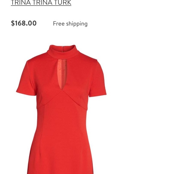 NWT- Trina Turk Campari Red Choker Dress, 6 - Picture 11 of 13